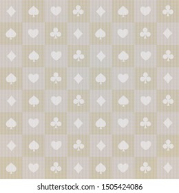 Casino seamless pattern with playing cards suits