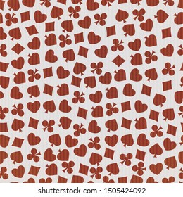 Casino seamless pattern with playing cards suits