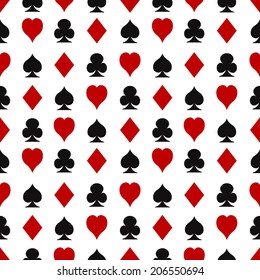 Casino Seamless Pattern Playing Cards Suits Stock Vector (Royalty Free ...