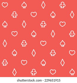 "Casino" seamless vector pattern (red)