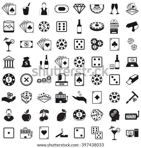 Casino Set Icon Vector Illustration on the white background.