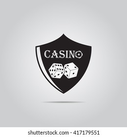 casino shield simple vector icon