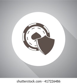 Casino shield vector icon