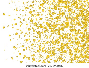 Casino Shiny Coin Vector White Background. Gold Money Flying Banner. Golden Finance Brochure. Falling Currency Cover.
