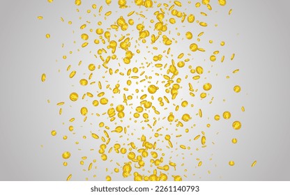 Casino Shiny Currency Vector Gray Background. Metal Cash Business Banner. Gold Confetti Cover. Fall Dollar Certificate.