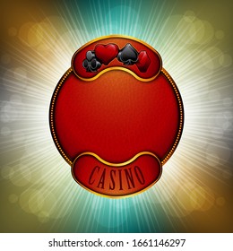 Casino Shiny Deck of Card Leather Texture banner on light color background vector illustration