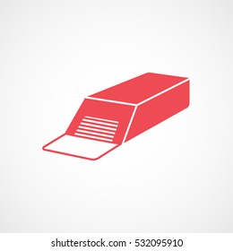 Casino Shuffle Machine Red Flat Icon On White Background