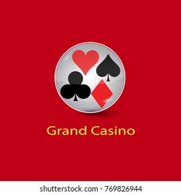 casino sign with play cards elements