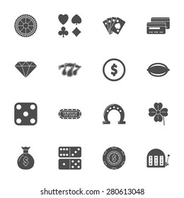 Casino silhouette icons set vector graphic illustration design