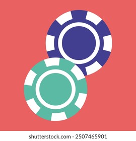 Casino simple flat style chips concept. Vector graphic design illustration element 
