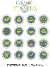 Casino simply symbol on white background with dynamic lines for animation for web icons and user interface