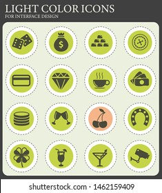 Casino simply web icons for user interface design