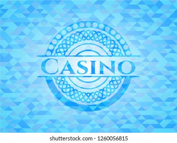 Casino sky blue mosaic emblem