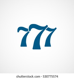 Casino Slot 777 Blue Flat Icon On White Background