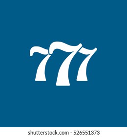 Casino Slot 777 Flat Icon On Blue Background