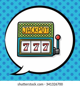 casino slot doodle, speech bubble