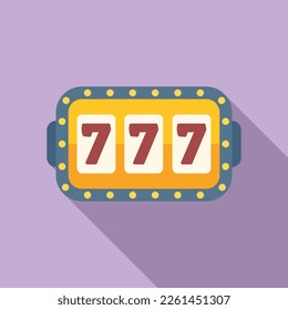 Casino slot icon flat vector. Seven machine. Spin game
