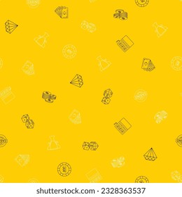 Casino slot icon pattern background for website or wrapping paper. Gambling hand drawn seamless pattern. Vector illustration.