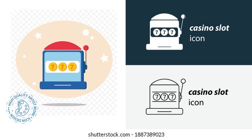 casino slot isolated vector icon. casino design element