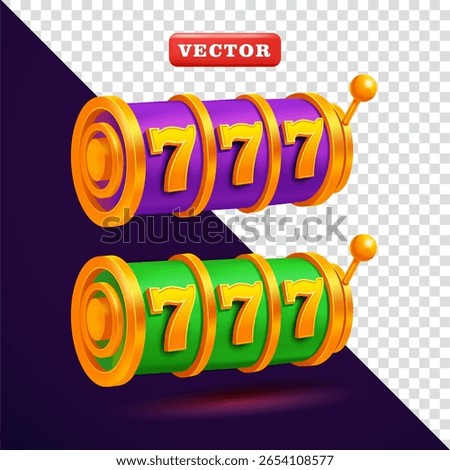 Casino slot machine, 3d vector. Suitable for business, gaming, and design elements