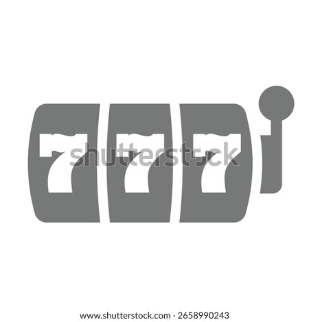 Casino slot machine with 777 vector icon. Slots or fruit machine jackpot winner.