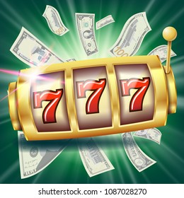 Casino Slot Machine Banner Vector. Fortune Chance Jackpot. Illustration
