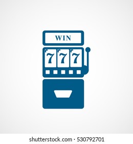 Casino Slot Machine Blue Flat Icon On White Background