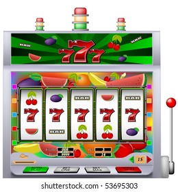 casino slot machine with colorful background vector illustration