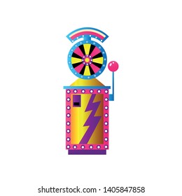 Casino slot machine with colorful lucky wheel fortune