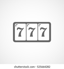 Casino Slot Machine Flat Icon On White Background
