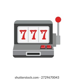 Spielautomat, flache Vektorgrafik einzeln auf weißem Hintergrund