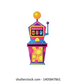 Casino slot machine with fruits like apple, banana, pear