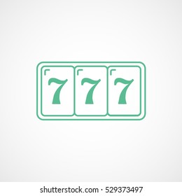 Casino Slot Machine Green Line Icon On White Background