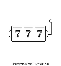 Diseño de iconos de la máquina tragaperras del casino. ilustración vectorial