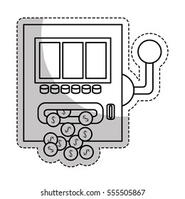 casino slot machine icon over white background. gambling games design. vector illustration