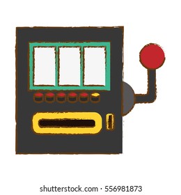 casino slot machine icon over white background. gambling games concept. colorful design. vector illustration