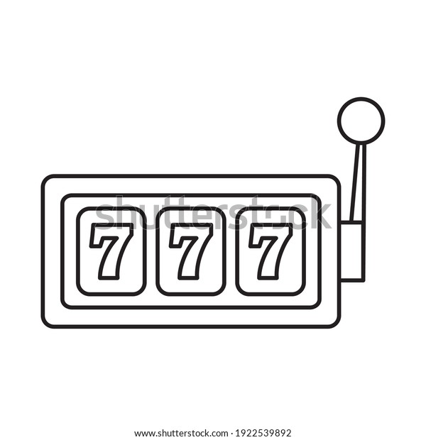 casino slot machine icon over white\
background, line style, vector\
illustration
