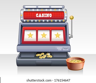 Casino slot machine. Isolated vector illustration