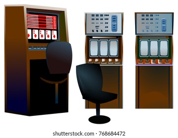 Casino slot machine on white background vector