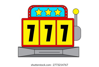 Casino slot machine pixel perfect RGB color icon. Gambling sport lifestyle. Poker entertainment. Lottery luck, jackpot. Isolated vector illustration. Simple filled line drawing