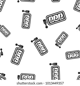 Casino slot machine seamless pattern background. Business concept vector illustration. 777 jackpot symbol pattern.