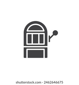 Casino slot machine vector icon. filled flat sign for mobile concept and web design. Slot machine glyph icon. Symbol, logo illustration. Vector graphics