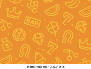 Casino slot pattern background for graphic design.A-size horizontal.