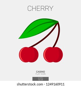 Casino slots cherry color icon