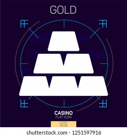 Casino slots gold flat icon