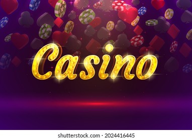 Casino slots icons, slot sign machine, night Vegas. Vector illustration