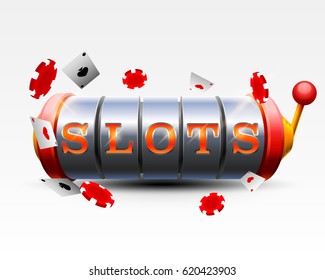 Casino slots jackpot 777 signboard. Vector illustration