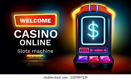 Casino slots machine winner, fortune of luck, 777 win banner. Vector illustration