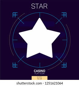 Casino slots star flat icon