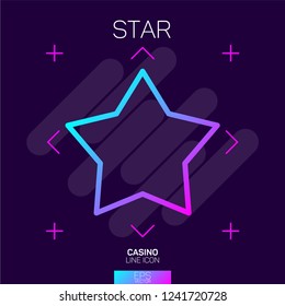 Casino slots star neon icon